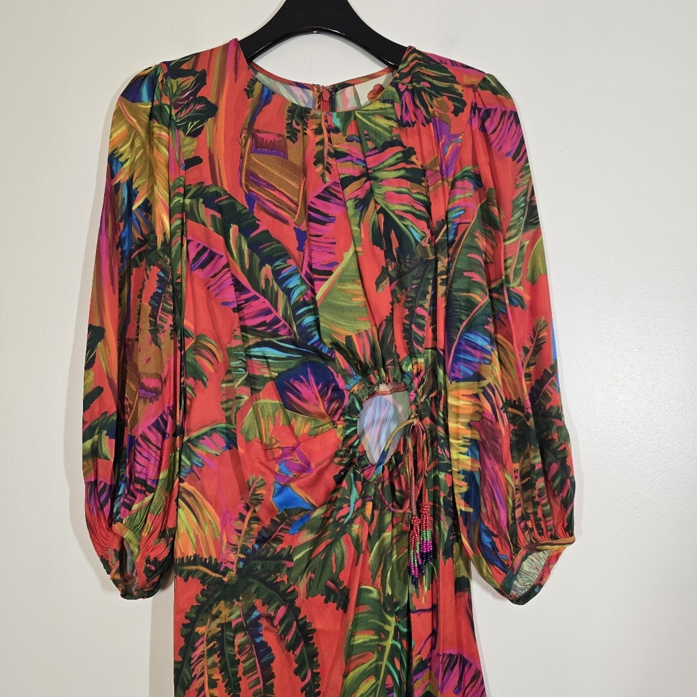 NWT Farm Rio Urban Jungle Multi Color Midi Dress Small - Picture 8 of 14